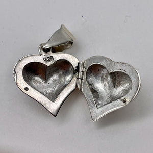 Sterling Silver Puffy Heart Photo Pendant | 1" Long | Silver | 1 Pendant |