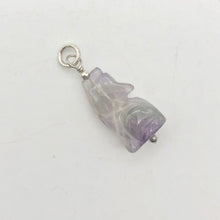 Load image into Gallery viewer, New Moon Amethyst Gray Wolf Solid Sterling Silver Pendant | 1.44&quot; (Long) - PremiumBead Alternate Image 7

