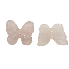Load image into Gallery viewer, Flutter 2 Carved Rose Quartz Butterfly Beads | 21x17x5mm | Pink
