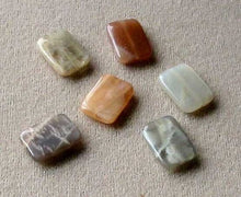 Load image into Gallery viewer, 6 Scintilating Multi-Hue Moonstone Rectangle Beads 5640 - PremiumBead Primary Image 1
