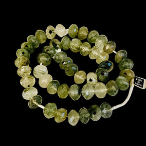 Rutilated Quartz 83 grams Faceted Graduated Roundels | 12x8mm | Green/Clear |