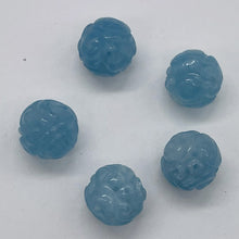 Load image into Gallery viewer, Aquamarine AAA Intricately Carved Round Bead | 12mm | Blue | 1 Bead |
