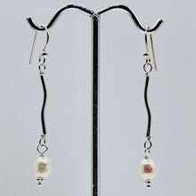 Load image into Gallery viewer, Stunning Faceted White Pearls Sterling Silver Earrings | 2&quot; Long |
