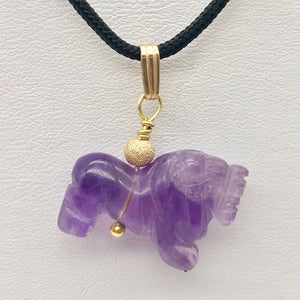 Amethyst Lion Pendant Necklace | Semi Precious Stone Jewelry | 14k Pendant - PremiumBead Alternate Image 5