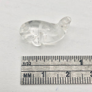 Carved Animal Clear Quartz Whale Figurine Worry Stone | 20x13x11mm | Clear - PremiumBead Alternate Image 3