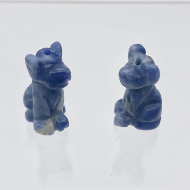 Faithful 2 Sodalite Hand Carved Dog Beads | 20x12x10mm | Blue/Grey - PremiumBead Primary Image 1