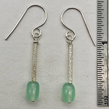 Load image into Gallery viewer, Unique Gem Quality Chrysoprase &amp; Sterling Silver Earrings | 1 1/2 inch long | - PremiumBead Alternate Image 7
