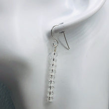 Load image into Gallery viewer, Quartz AAA Crystal Sterling Silver Dangle Earrings| 1 3/4&quot; Long | Clear | 1 Pair
