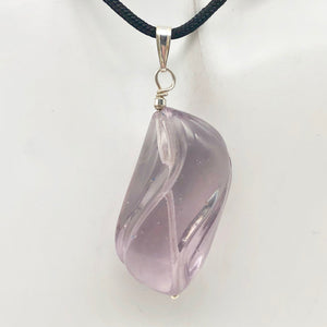 Custom Focal Lavender Fluorite & Sterling Silver Pendant | 2" Long | 510869S - PremiumBead Alternate Image 4
