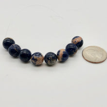 Load image into Gallery viewer, 6 Blue Sodalite with White and Orange 12mm Round Beads 10781 - PremiumBead Alternate Image 3
