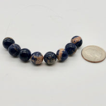 Load image into Gallery viewer, Blue Sodalite with White and Orange 12mm Round Bead Strand 110781 - PremiumBead Alternate Image 4
