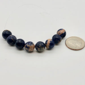 Blue Sodalite with White and Orange 12mm Round Bead Strand 110781 - PremiumBead Alternate Image 4