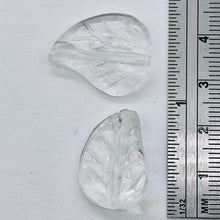 Load image into Gallery viewer, 2 Carved Clear Quartz 19x17x6mm Leaf Beads 10168
