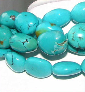 1 Bead of Gorgeous Natural Turquoise Pebble Bead 8486 - PremiumBead Primary Image 1