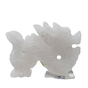 White Jade Standing Dragon Carving | 44x33x11mm | White | 1 Figurine |