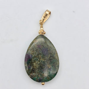 Natural Ruby Zoisite and 14K Gold Filled Pendant, 2", Green/Red 507162C - PremiumBead Alternate Image 7