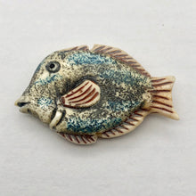 Load image into Gallery viewer, Waterbuffalo Bone Tropical Fish | 37x18.5x6mm | Blue/Red/Black | 1 Bead - PremiumBead Primary Image 1
