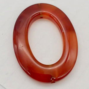 Carnelian Agate Picture Frame Beads 8" Strand |40x30x5mm|Red/Orange|Oval |5 Bds| - PremiumBead Alternate Image 6