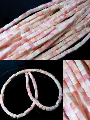 Rare Pink Conch Shell 4mm Cube (49 Beads App) Bead 8 inch Strand 9836HS - PremiumBead Primary Image 1