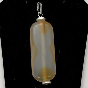 Red Orange Sardonyx Pendant with Sterling Silver Accent Bead | 2 1/4" Long |