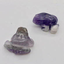 Load image into Gallery viewer, Prosperity 2 Hand Carved Amethyst Frog Beads | 20x18x9.5mm | Purple - PremiumBead Alternate Image 2
