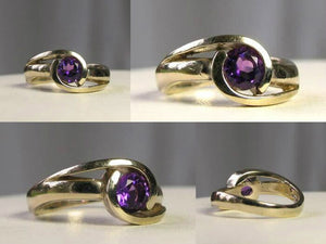 Dynamic Purple Amethyst in Solid 14Kt White Gold Ring Size 3 3/4 9982Au - PremiumBead Primary Image 1