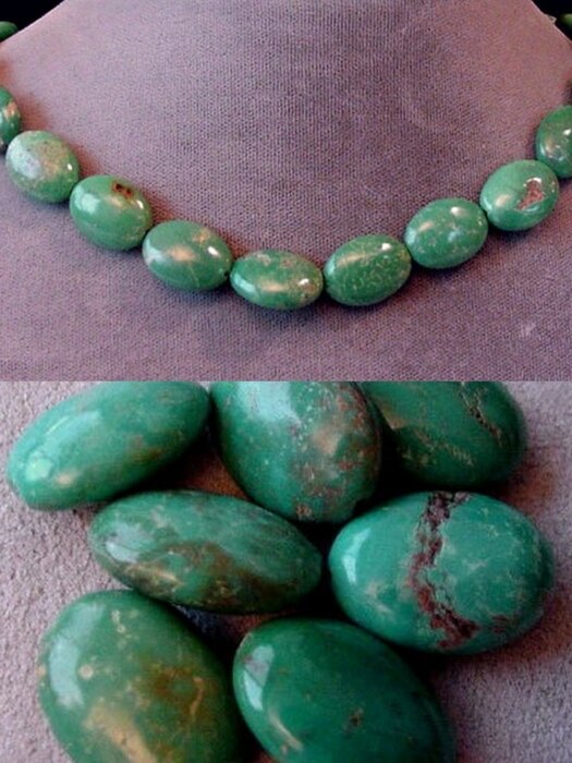 Natural Turquoise 16x12mm Oval Bead Strand 104525 - PremiumBead Primary Image 1