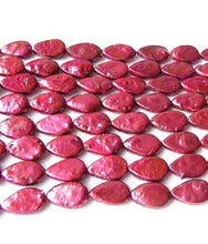 Load image into Gallery viewer, Raspberry FW Teardrop Coin Pearl Strand 108892 - PremiumBead Alternate Image 2
