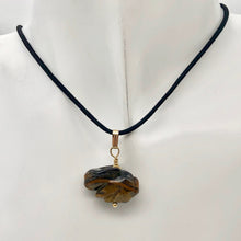 Load image into Gallery viewer, Tiger's Eye Bunny Rabbit Pendant Necklace|SemiPrecious Stone Jewelry|14K Pendant
