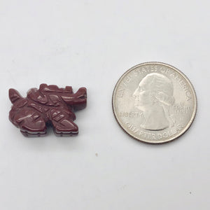 2 Brecciated Jasper Hand Carved Winged Dragon Beads | 22x13.5x8mm | Red - PremiumBead Alternate Image 4