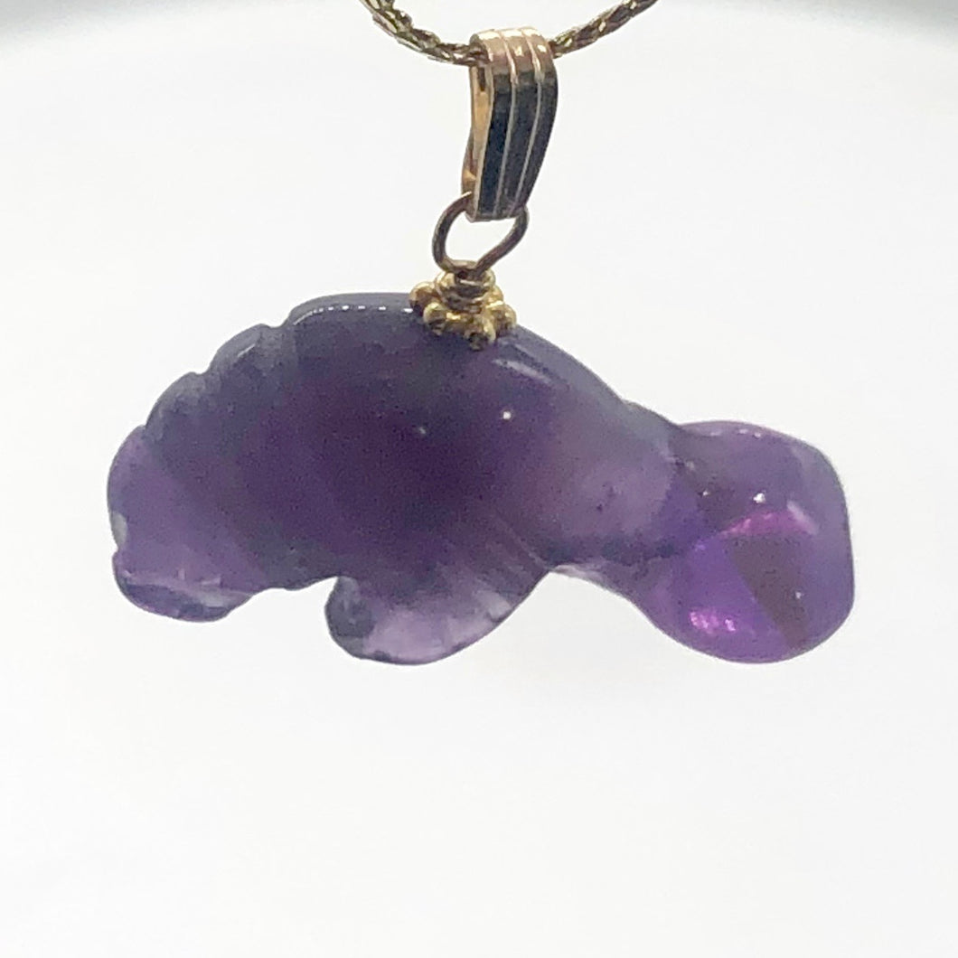 Amethyst 14K Gold Filled Manatee Pendant | 1