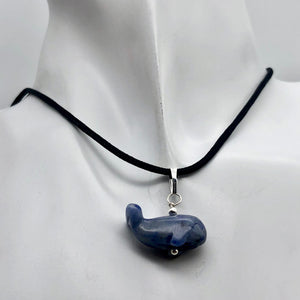 Sodalite Whale Pendant Necklace | Semi Precious Stone Jewelry | Silver Pendant - PremiumBead Alternate Image 3