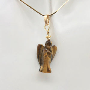 On the Wings of Angels Tigereye 14K Gold Filled 1.5" Long Pendant 509284TEG - PremiumBead Primary Image 1