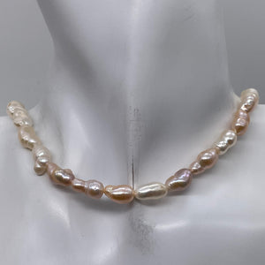Baroque Fresh Water Pearl Doubles Strand | 12x7mm | Baby Pink | 28 Pearls |