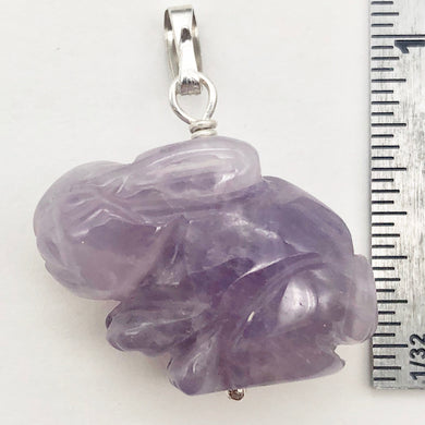 Hop! Amethyst Bunny Rabbit Solid Sterling Silver Pendant 509255AMS - PremiumBead Primary Image 1
