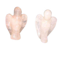 Load image into Gallery viewer, 2 Loving Hand Carved Rose Quartz Guardian Angels 9284RQ | 21x14x8mm | Pink
