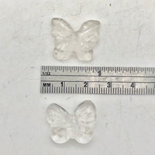 Load image into Gallery viewer, Fluttering Clear Quartz Butterfly Figurine/Worry Stone | 21x18x7mm | Clear - PremiumBead Alternate Image 8
