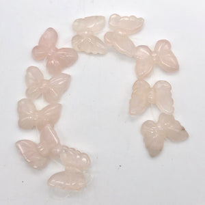 Flutter 2 Carved Rose Quartz Butterfly Beads | 21x17x5mm | Pink - PremiumBead Alternate Image 4