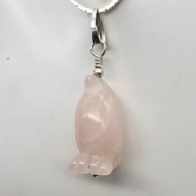 Darling! Rose Quartz Penguin Sterling Silver Pendant 509273RQS - PremiumBead Primary Image 1