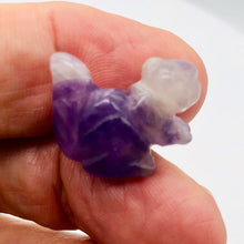 Load image into Gallery viewer, Just Nuts! 2 Amethyst Carved Squirrel Beads | 22x15x10mm | Purple
