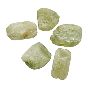 1 Chatoyant Green Kunzite Faceted Nugget Bead 3363B