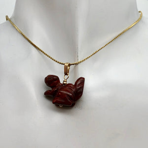 Jasper Squirrel Pendant Necklace | Semi Precious Stone Jewelry | 14k gf Pendant