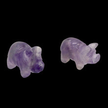 Load image into Gallery viewer, Purple Piggies 2 Hand Carved Amethyst Pig Beads 009274Aml | 22x13x11mm | Purple
