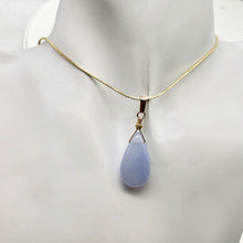 Load image into Gallery viewer, Blue Chalcedony Designer 14K Gold Filled Pendant | 24x12x6mm | 1 1/2&quot; Long |
