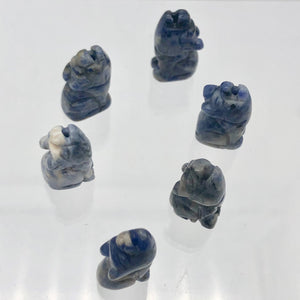 Howling New Moon 2 Carved Sodalite Wolf / Coyote Beads | 21x11x8mm | Blue white - PremiumBead Alternate Image 9