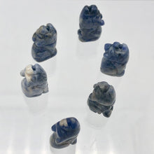 Load image into Gallery viewer, Howling New Moon Sodalite Wolf / Coyote Figurine | 21x11x8mm | Blue white - PremiumBead Alternate Image 9

