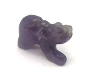 Load and play video in Gallery viewer, Hand-Carved Natural Amethyst Bear Bead Figurine | 13x18x7mm | Purple
