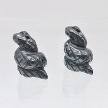 Load image into Gallery viewer, Charmer 2 Carved Hematite Snake Beads | 20.5x20x14mm | Silver Grey - PremiumBead Alternate Image 3
