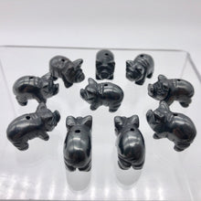 Load image into Gallery viewer, Oink 2 Carved Hematite Pig Beads | 21x13x9.5mm | Silvery Grey - PremiumBead Alternate Image 10
