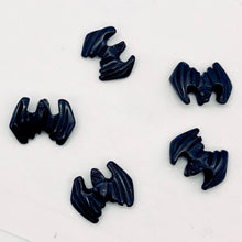 Load image into Gallery viewer, Flying Carved Hematite Bat Semi Precious Gemstone Figurine | 21x16x5mm | Silver - PremiumBead Alternate Image 2
